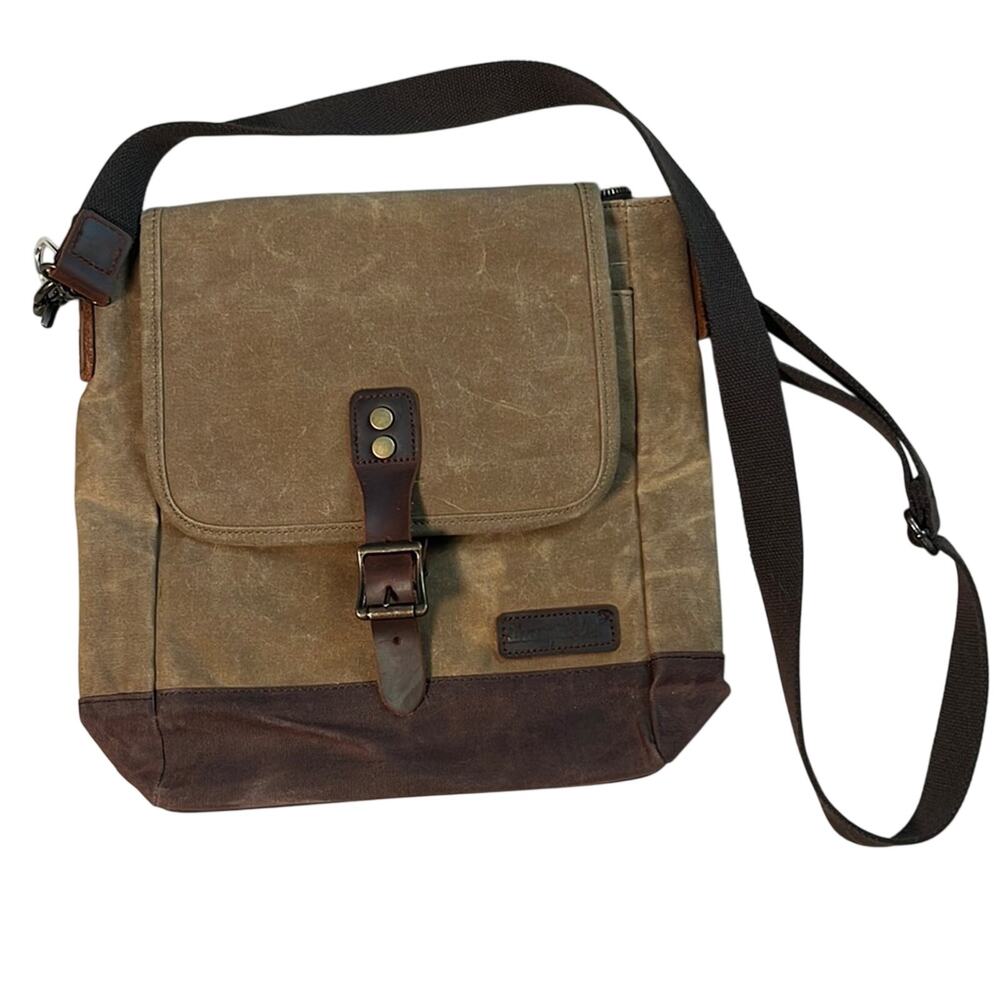 Shangri-la Brown Canvas Messenger Bag